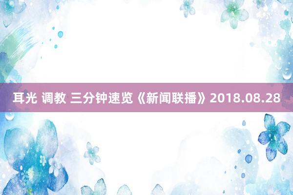 耳光 调教 三分钟速览《新闻联播》2018.08.28
